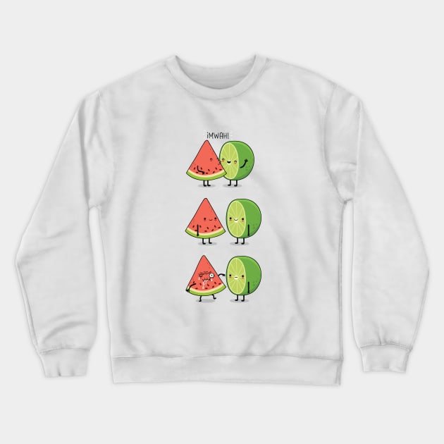 First Kiss Crewneck Sweatshirt by wawawiwa